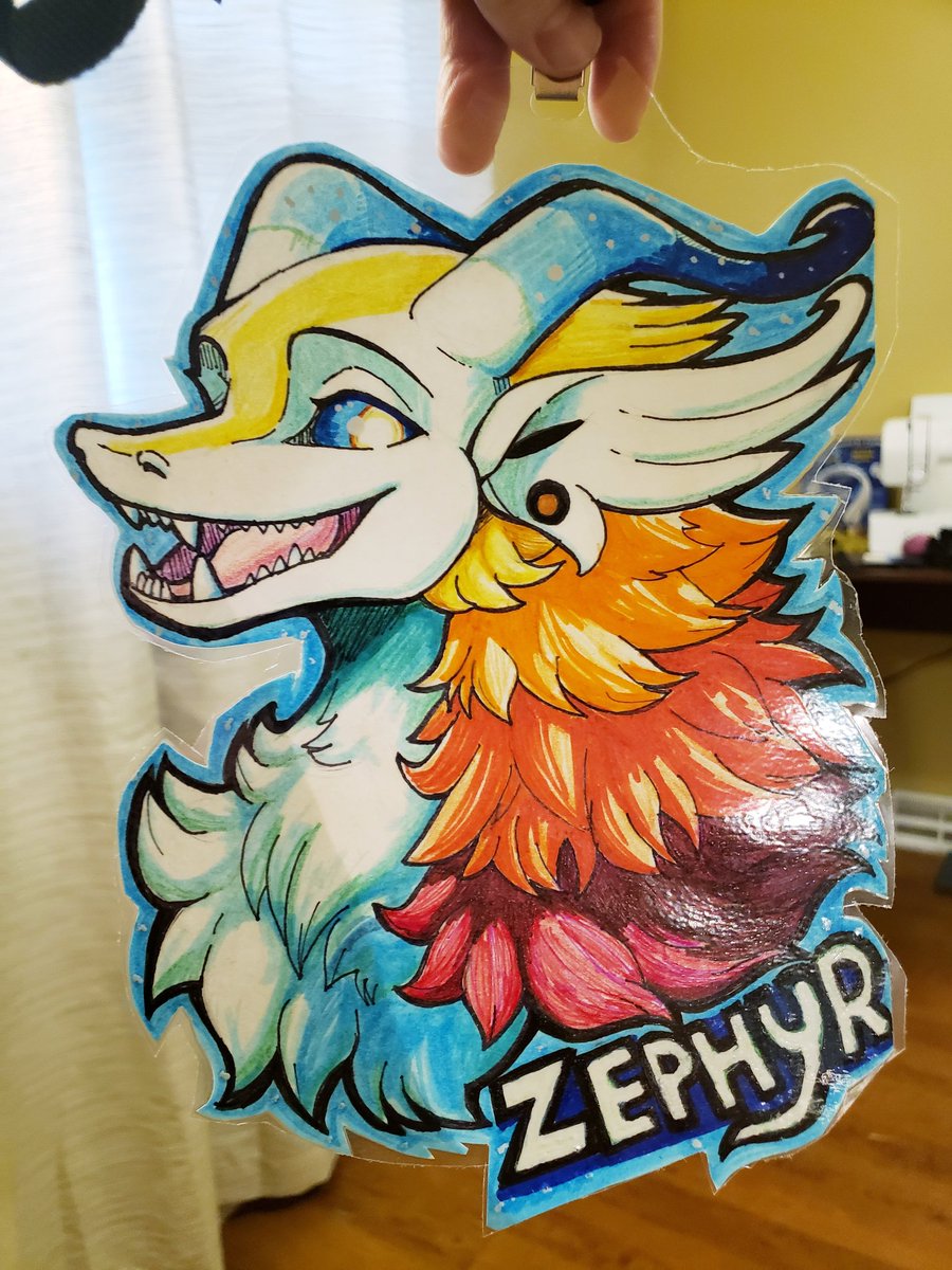 dragon_zephyr's tweet photo. My last post was actually the digital version of this! My new sona badge! 

I will be taking commissions for badges like this soon!

#furry #fursona #dragon #traditionalart #coloredpencil #marker #drawing #dragonsona #easterndragon #fursonabadge https://t.co/eCZ4P4Xwew