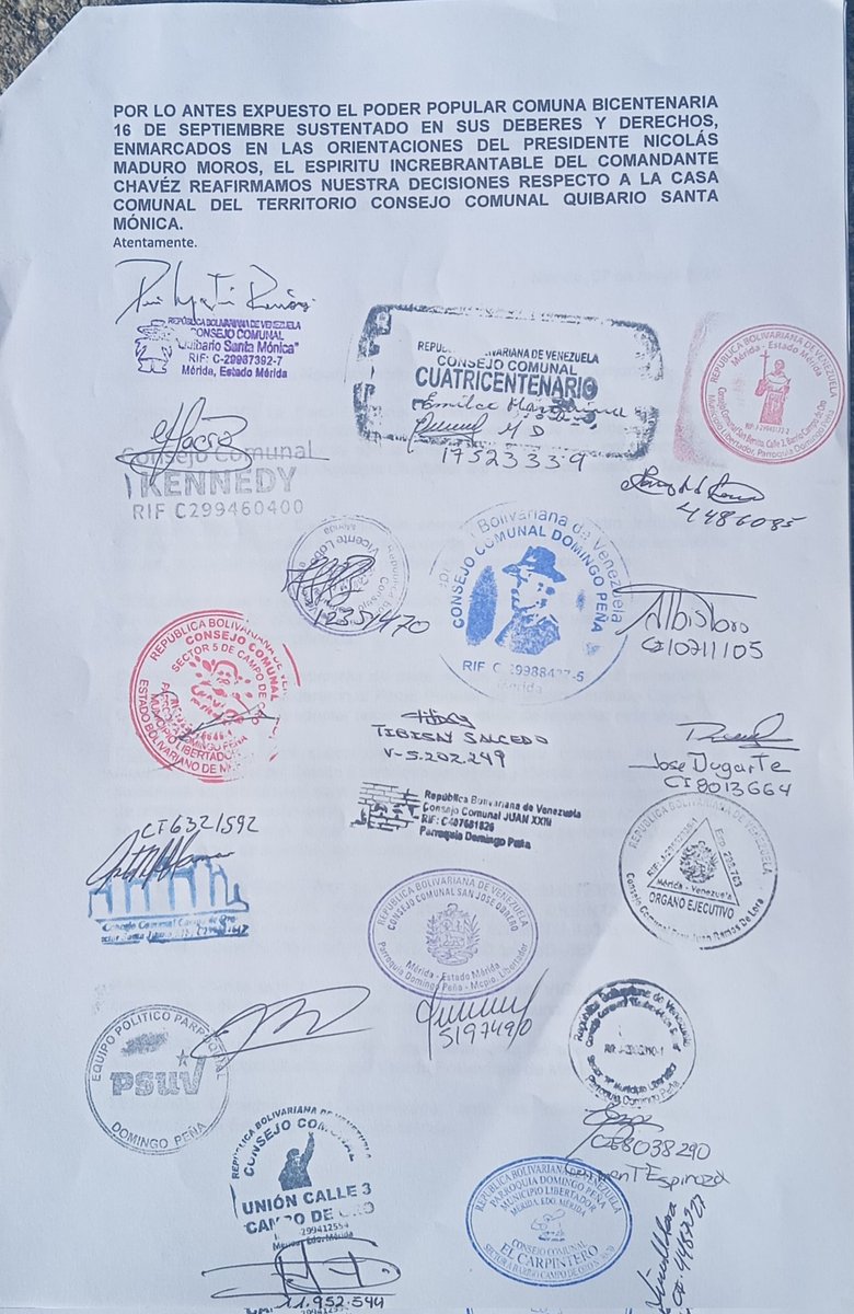 HILO 2/5
En estos momentos, comenzamos con una VigiliaPermanente en los espacios de la CasaComunal de SantaMónica (Mercal) del MunicipioLibertador-Mérida.

Sepan los Nacidos y los que están por Nacer...
Nuestra #LuchaPopular es
Justa, Inédita, Social
E Imprescindible

#CHCh