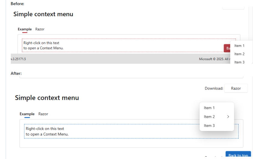 vnbaaij's tweet image. Out now: The Microsoft Fluent UI #Blazor library v4.11.9! Porting changes made in Aspire over to the components (see image). Lots of other fixes and, of course, new icons. See fluentui-blazor.net/WhatsNew for the details. Packages are available on NuGet now.