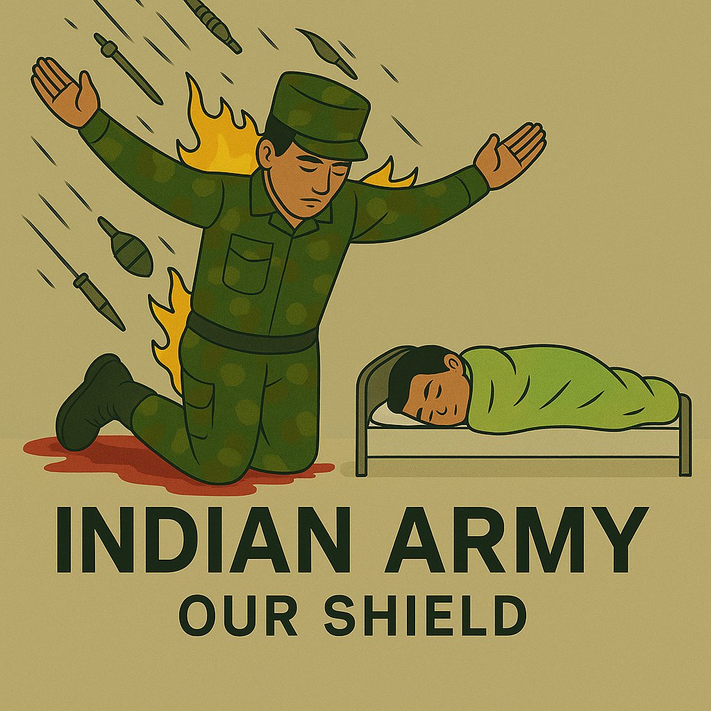 While we sleep peacefully, they stand as our shield — taking every blow to keep us safe. Salute to the Indian Army, our real-life heroes.

Drop a comment 🇮🇳 if you stand with our heroes in uniform.
#IndianArmy #IndiaPakistanWar