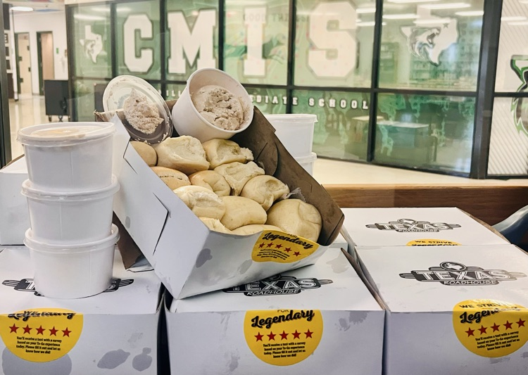 Happy Teacher Appreciation!! We sure appreciate the snot outta y'all!! Thank you to our PTO for providing Sweeney BBQ for lunch! Also thank you to Texas Roadhouse for bringing rolls for our teachers! Yes they brought that butter too!!