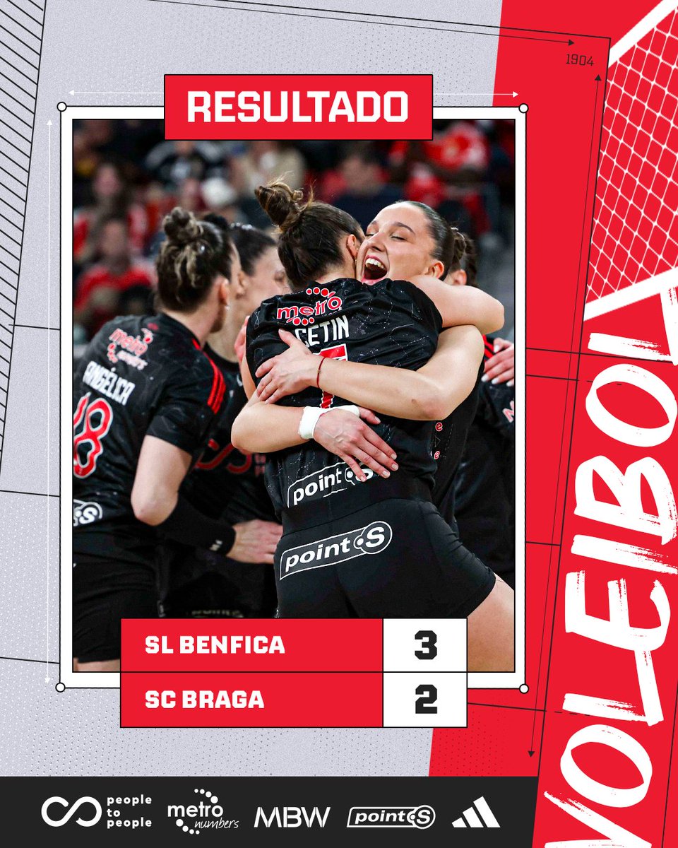 modalidadesslb's tweet photo. JÁ ESTÁ!!!!! Termina a partida na Luz e o #VóleiBenficaFem sagra-se CAMPEÃO NACIONAL!! 🦅🏆

🏐 Parciais: 25-23 | 28-30 | 25-15 | 23-25 | 15-13

#PeopleToPeople #Metronumbers #MBW #PointS @adidas https://t.co/RR8L5B6Qxt