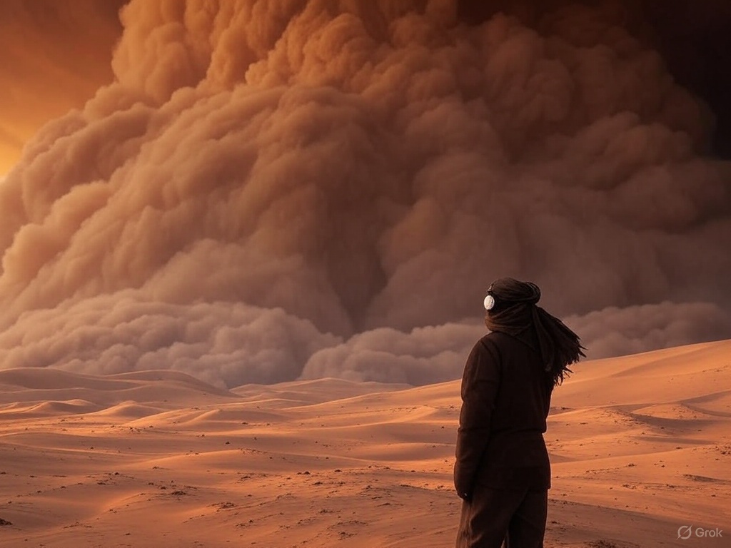 Tenía tiempo de no pensar en ella y de pronto vuelve como una tormenta de arena que me llena de lágrimas los ojos.

No es dolor, es el polvo.