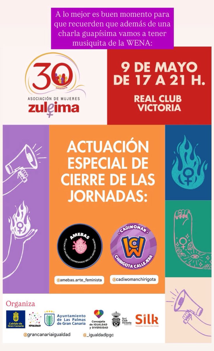 Mañana viernes 9/05 nos vemos en Las Palmas de Gran Canaria!!!

Qué ganas!!! Os esperamos!🤩🥳

Entrada libre hasta completar aforo 

#cadiwoman #laspalmasgc