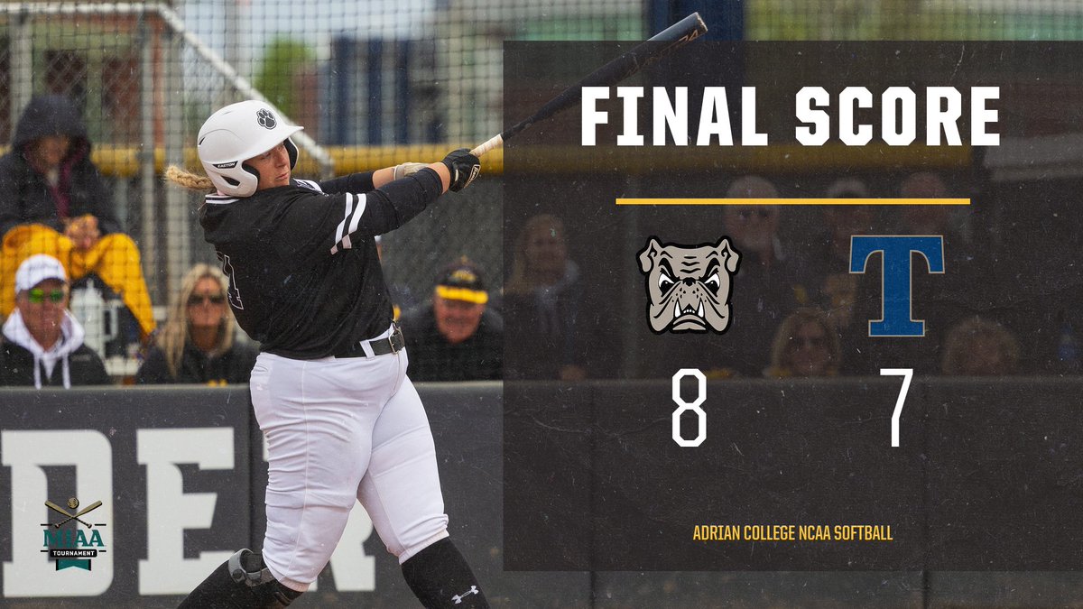 The <a href="/AC_softball/">Adrian College NCAA Softball</a> team snapped Trine's 28-game winning streak to claim a spot in the MIAA Tournament Championship for the first time since 2013

RECAP--tinyurl.com/ucjxve6n

#d3sb #d3softball #GDTBAB
