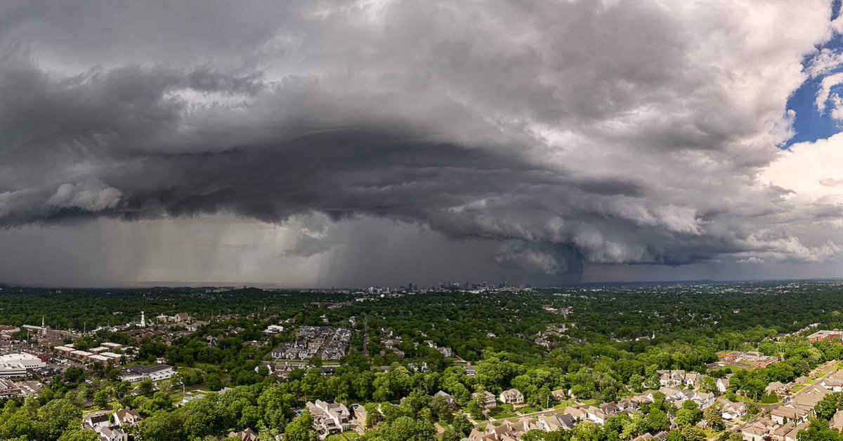 Hail storm over Nashville, TN. Taken at about 300 ft AGL with my DJI Mavic 3 drone. (cc <a href="/NashSevereWx/">NashSevereWx</a>)