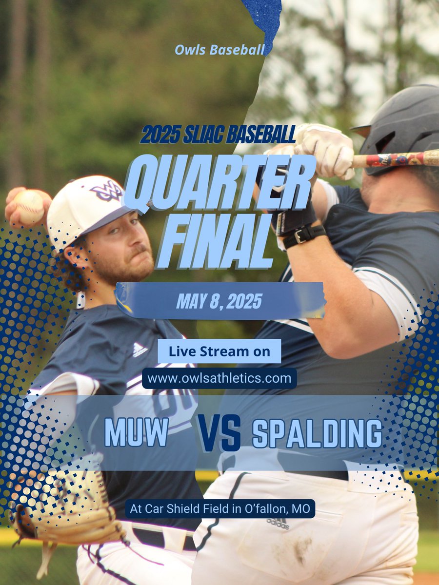 First pitch set for 5:30 PM CT. Tune in for the 2 seed vs 3 seed matchup. Go Owls⚾️