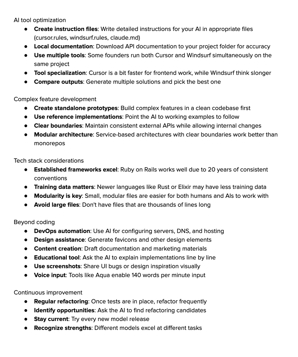 Charly Wargnier (@datachaz) on Twitter photo One for vibe-coders to bookmark!
<a href="/ycombinator/">Y Combinator</a>'s notes on how to get the most out of vibe coding. One for vibe-coders to bookmark!
<a href="/ycombinator/">Y Combinator</a>'s notes on how to get the most out of vibe coding.