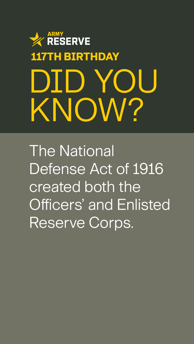 USArmyReserve's tweet photo. #DYK 

April marked the U.S. Army Reserve's Birthday Month! Join us in continuing our 117th Birthday celebration by learning more about #USARThroughTime!⏱️ 
 
#ArmyReserve117 https://t.co/6P1Bl4l3vi