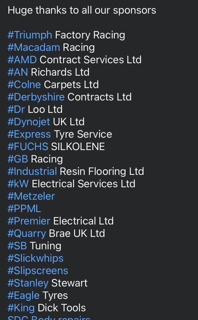 KTS Racing (@kts_racing) on Twitter photo Great nights racing here <a href="/northwest200/">North West 200</a> after a break of 2 years Jamie got off to a great start on superbike with a P6
supersport race on the <a href="/_MacadamRacing/">Macadam Racing</a> factory again a P6
Unfortunately whilst in 2nd place from 6th in last race he had to retire as a stone hit his screen ! Great nights racing here <a href="/northwest200/">North West 200</a> after a break of 2 years Jamie got off to a great start on superbike with a P6
supersport race on the <a href="/_MacadamRacing/">Macadam Racing</a> factory again a P6
Unfortunately whilst in 2nd place from 6th in last race he had to retire as a stone hit his screen !