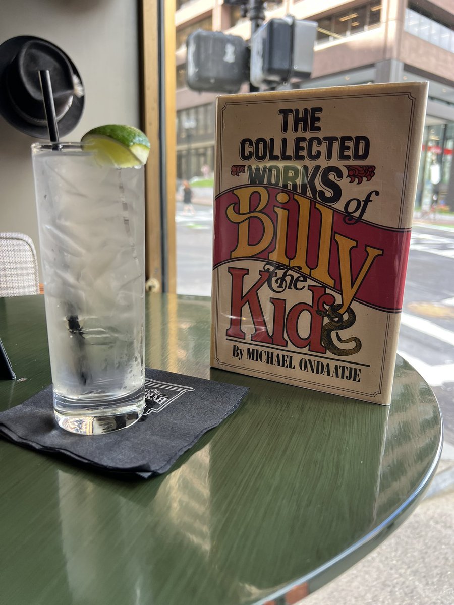 Book &amp; a Booze Thirsty Thursday
The Collected Works of Billy the Kid by Michael Ondaatje
&amp; a
Ranch Watch with Lime 🍋‍🟩 
This’ll be a long one. 
1st this is my favorite book in a while. Something mysterious is happening in this collection of historical pastiche, news clips,