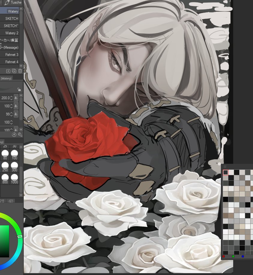 Working on an actual painting again ₍ᐢ. .ᐢ₎
It just tages ages to render all the little flowers