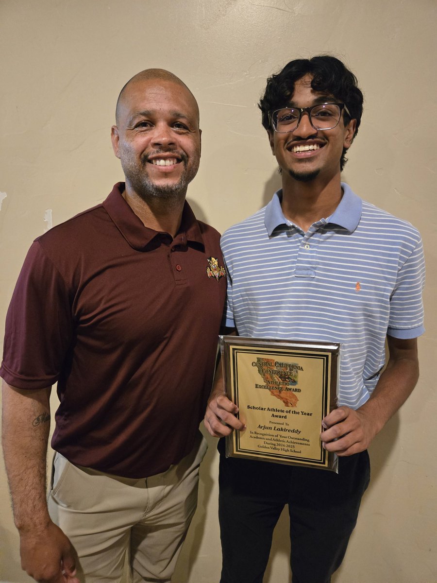 Golden Valley Cougars Athletic Director (@gvcougarad) on Twitter photo Congratulations to Golden Valley senior Arjun Lakireddy for being named Golden Valley's CCC male Scholar-Athlete of the year. Cougar Pride!! @muhsd <a href="/cifsjs/">CIF Sac-Joaquin Section</a> <a href="/MSSsports/">Merced Sun-Star</a> <a href="/BlackHatFootbal/">Richard T. Estrada</a> <a href="/richtergvhs/">Mike Richter</a> <a href="/cougar_crossing/">Freddy Cougar</a> #CougarPride #ClawsOut Congratulations to Golden Valley senior Arjun Lakireddy for being named Golden Valley's CCC male Scholar-Athlete of the year. Cougar Pride!! @muhsd <a href="/cifsjs/">CIF Sac-Joaquin Section</a> <a href="/MSSsports/">Merced Sun-Star</a> <a href="/BlackHatFootbal/">Richard T. Estrada</a> <a href="/richtergvhs/">Mike Richter</a> <a href="/cougar_crossing/">Freddy Cougar</a> #CougarPride #ClawsOut