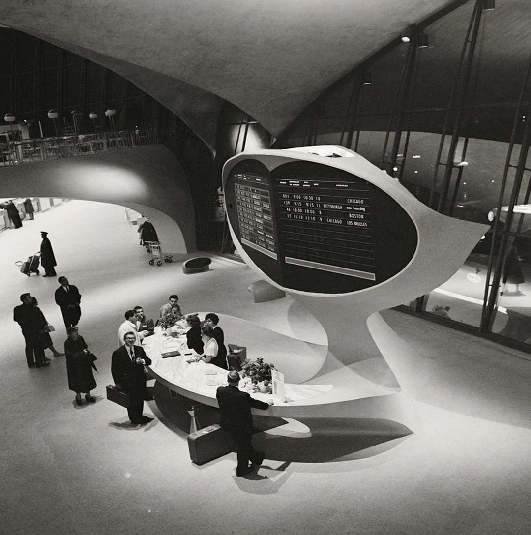 Future past... Information desk at John F. Kennedy Airport (1956)