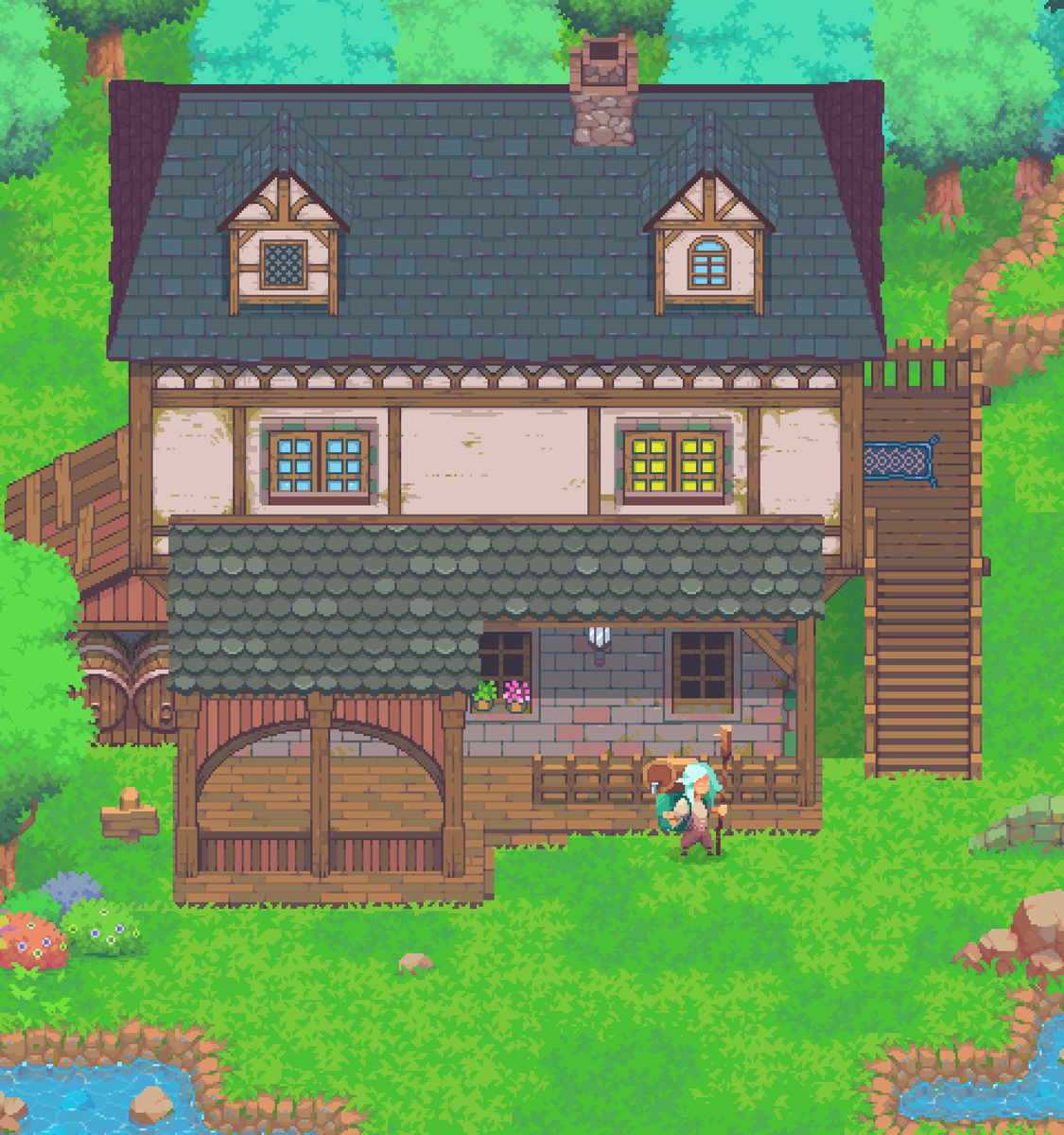 #pixelart House in the woods