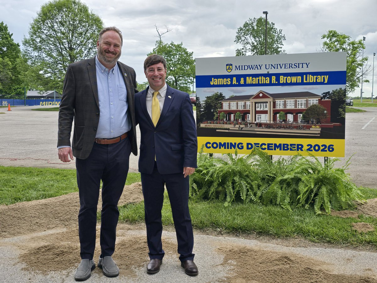 Big day <a href="/MidwayUniv/">Midway University</a> breaking ground on a new library and expansion of housing with the Mayor Grayson Vandegrift. Midway U is an amazing asset to our community and Kentucky #EducationCounty #WofoProud