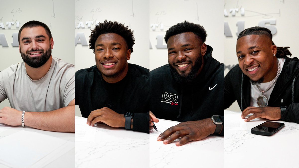 Pen to paper.

We have signed four draft picks — G Dylan Fairchild, LB Barrett Carter, OT Jalen Rivers and HB Tahj Brooks.

📰: go.bengals.com/RookieSignings