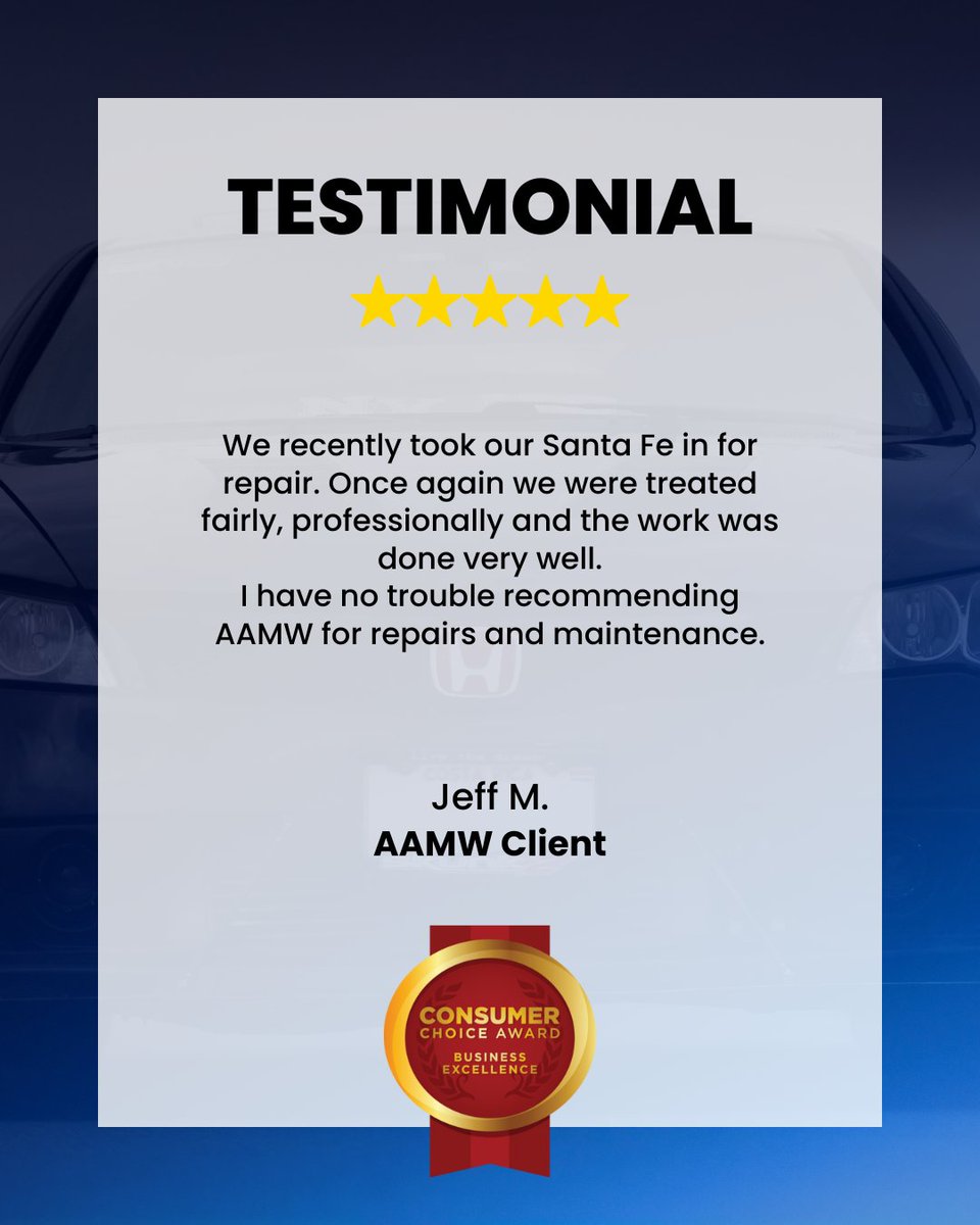 💬 We value your input! Please take a moment to leave us a review. Your feedback drives us to be better every day!
Leave Facebook Review: bit.ly/AAMW_FacebookR…⁠
Leave a Google Review: bit.ly/AAMW_GoogleRev…⁠
⭐️⭐️⭐️⭐️⭐️