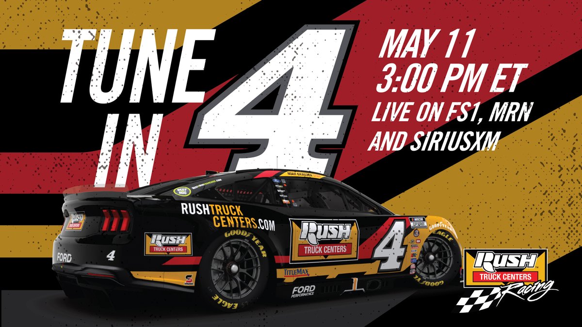 Rush Truck Centers (@rushtruckcenter) on Twitter photo Another week, another race for <a href="/NoahGragson/">Noah Gragson</a> and the No. 4 team at <a href="/Team_FRM/">Front Row Motorsports</a>. Cheer them on in the Rush Truck Centers Ford Mustang Dark Horse during the AdventHealth 400. @KansasSpeedway
#NASCAR #Motorsports #AdventHealth400 Another week, another race for <a href="/NoahGragson/">Noah Gragson</a> and the No. 4 team at <a href="/Team_FRM/">Front Row Motorsports</a>. Cheer them on in the Rush Truck Centers Ford Mustang Dark Horse during the AdventHealth 400. @KansasSpeedway
#NASCAR #Motorsports #AdventHealth400