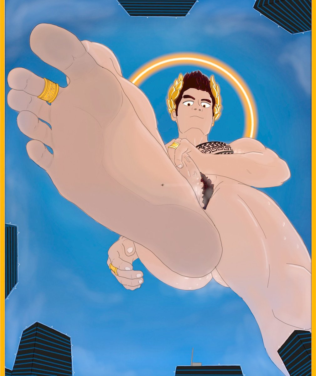 Commission of my ascension into Godhood done by <a href="/Glacial201/">Glacial201</a> 
Capturing my true essence!
#hugegiant #stomp 
#giantmale #giant #macrophilia #feet #gay #gaymale #nude #sizetwitter #Commission