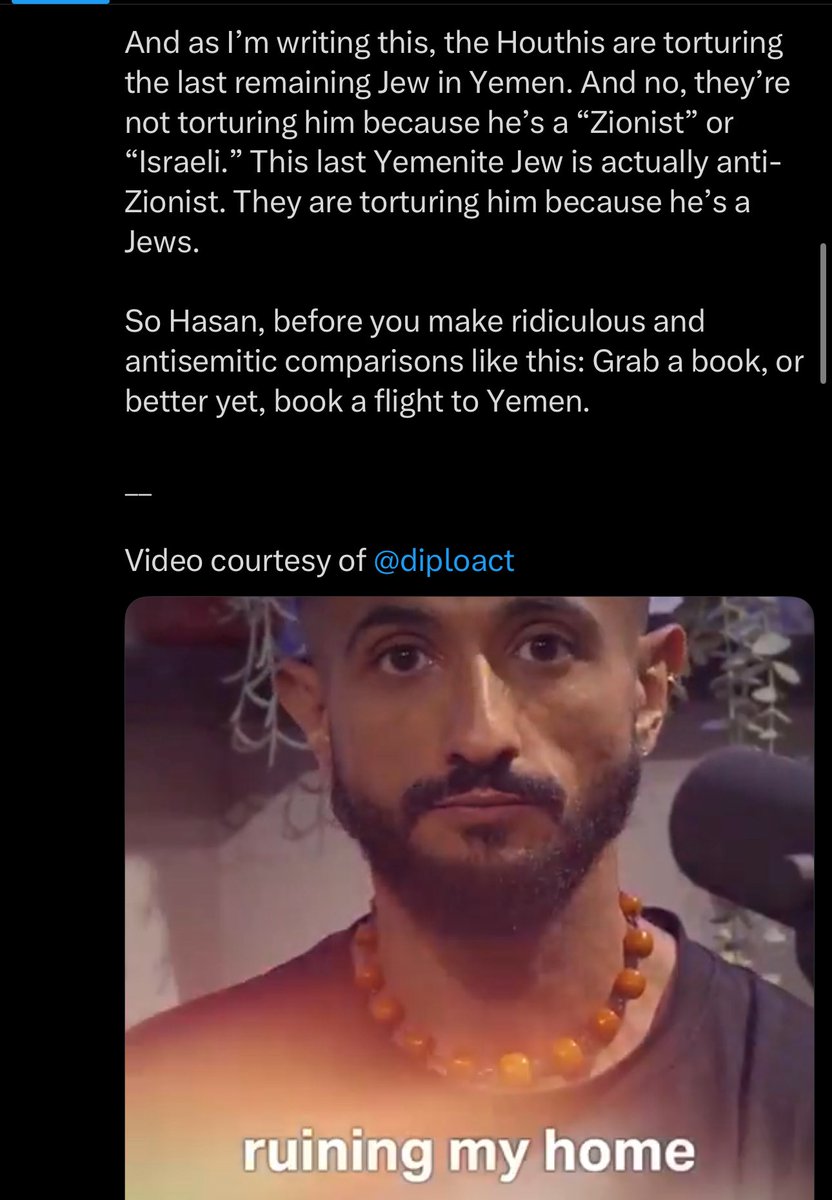 Awk20000's tweet image. Ethan reposted a Yemeni who called out Hasan Piker for “comparing Anne Frank to the Houthis”