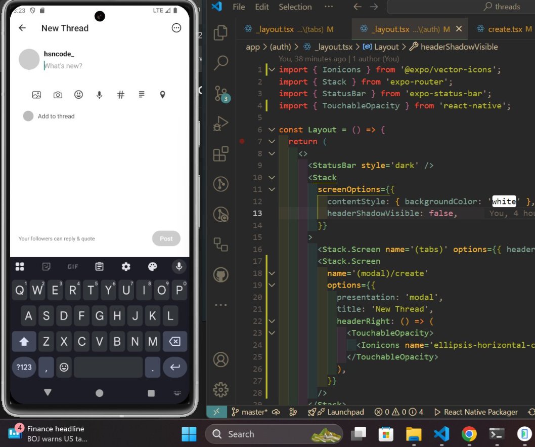 VI_RudeBoy's tweet image. building the threads clone, loving the progress so far 

 -&amp;gt; Added the Create Thread screen -
 -&amp;gt; Using Clerk for authentication - 
-&amp;gt; Convex as the backend database - 
-&amp;gt; Integrated webhooks for  automation  

what you use for auth and db, especially for mobile dev?