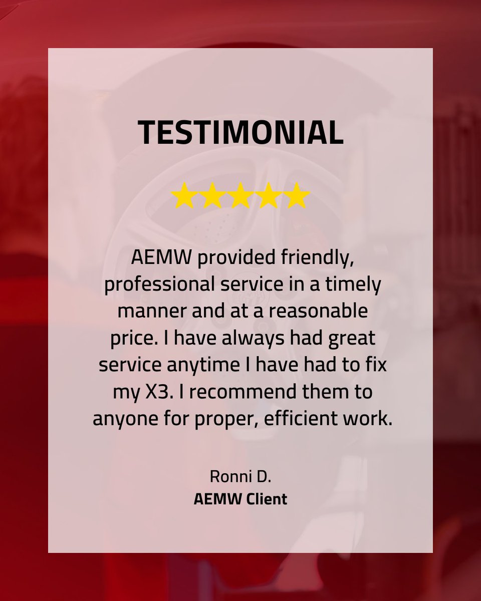 📝 Let's hear it! Drop us a review and help others make informed decisions. Your words make a difference! 
Leave a Facebook Review: bit.ly/AEMW_FacebookR…
Leave a Google Review: bit.ly/AEMW_GoogleRev…
⭐️⭐️⭐️⭐️⭐️