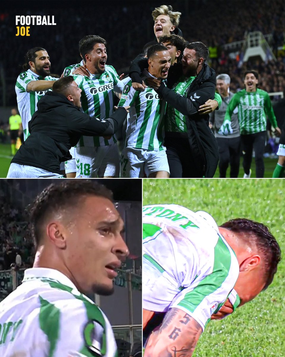Antony was in tears of joy after helping Betis reach the Conference League final 🥹

The Brazilian scored the winner in the first leg, then netted a stunning free kick and set up the decisive goal in extra time of the second leg to knock out Fiorentina

He faces Chelsea next 👀