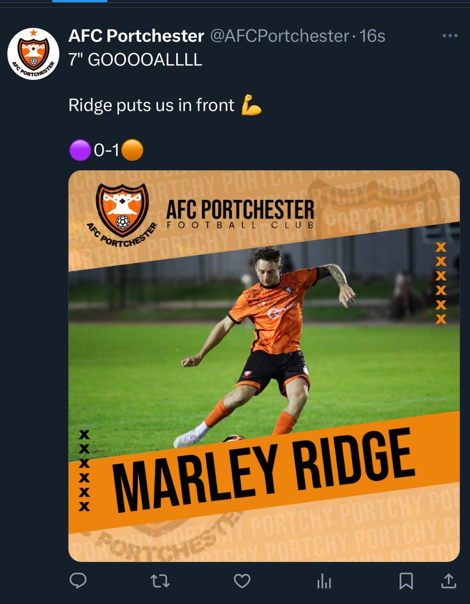 atouchofmagic5's tweet photo. 🧡⚽️🧡🏆⚽️🧡⚽️ a great win tonight in the Russell Coates cup x one more game to go x congratulations @AFCPortchester xx https://t.co/8I2rcPD1ZG