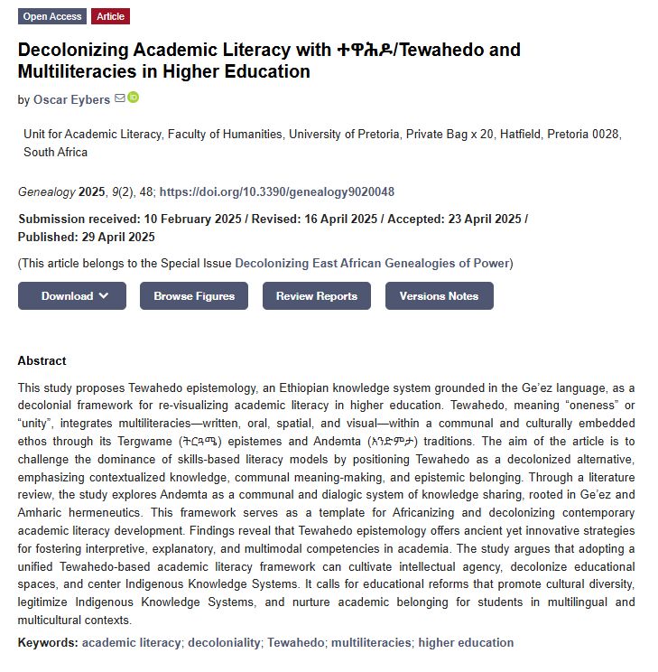 Omar_Ndizeye's tweet image. A food for thought on processing Rwandan knowledge, grounded in #Kinyarwanda, and a reflection on the role universities should play in preserving and promoting #IndigenousKnowledge...!

mdpi.com/2313-5778/9/2/…

#KnowledgeProduction