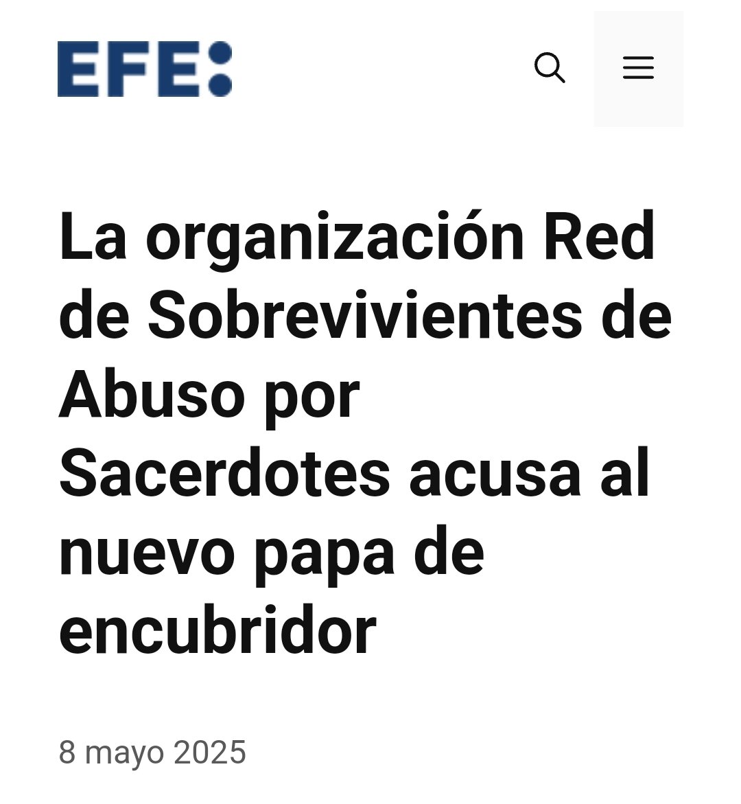 UACD_Youtube's tweet image. TAL Y COMO HE COMENTADO EN EL VIDEO QUE HE HECHO NADA MÁS SABERSE EL NOMBRE DEL NUEVO PAPA, HAN EMPEZADO LOS PROBLEMAS.

LA ORGANIZACIÓN DE SUPERVIVIENTES DE ABUSOS POE SACERDOTES, ACABA DE EMITIR UN COMUNICADO ACUSANDO AL PAPA LEÓN XIV, ROBERT PREVOST, DE ENCUBRIR ABUSOS…