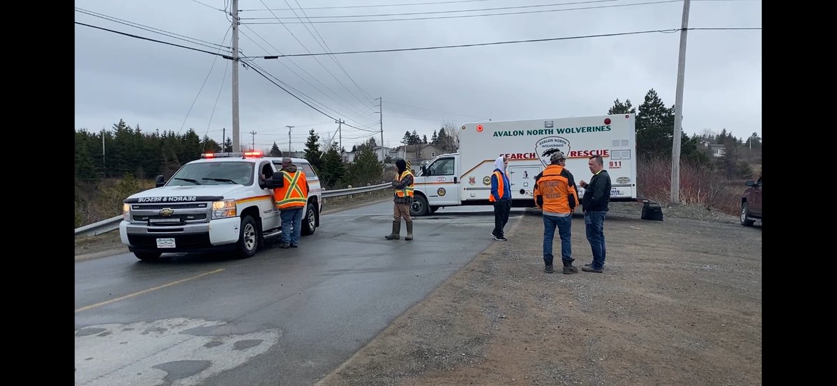 The RCMP and the Avalon North Wolverines search and rescue team were holding a barricade in Western Bay close to the fire scene near Adam’s Cove.