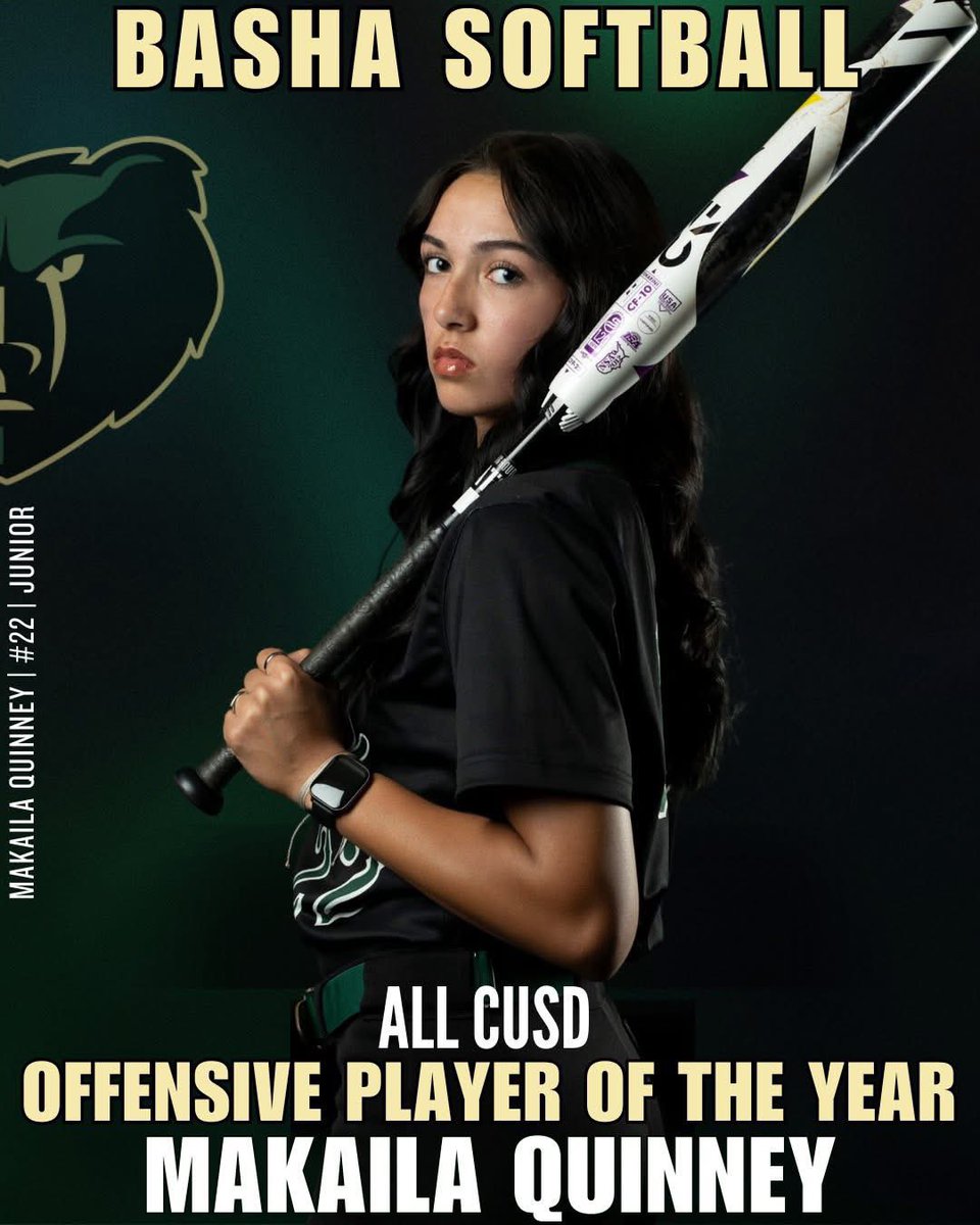 basha_softball's tweet photo. ✨ALL CUSD✨
Offensive Player of the Year
#bashabearssoftball #allcusd https://t.co/7aD1maddFy