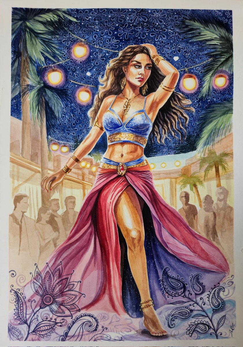 Gm Gn, my artistic family🤍🩷🥰💜
                    ❤️‍🔥
          🌟"Salma"🌟
                    💃
Watercolour on cardboard
            🔟 editions
          🏷 12.55 $xtz 
                    🔗 skurpy.com/marketplace/co…
#skurpy  #NFT_Shill  #tezoscommunity  #physical