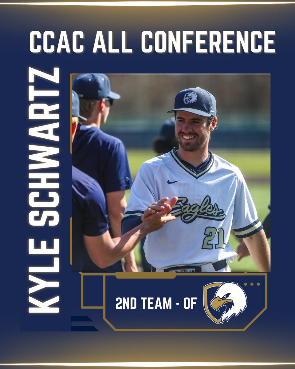 2nd Team All CCAC 

🦅Blake Stempowski 
.388 avg / 11 doubles / 2 triples / 2 HR’s

🦅Daley Thompson 
.319 avg / 16 doubles / 9 HR’s 

🦅Kyle Schwartz 
.349 avg / 8 doubles / 2 triples / 17 stolen bases