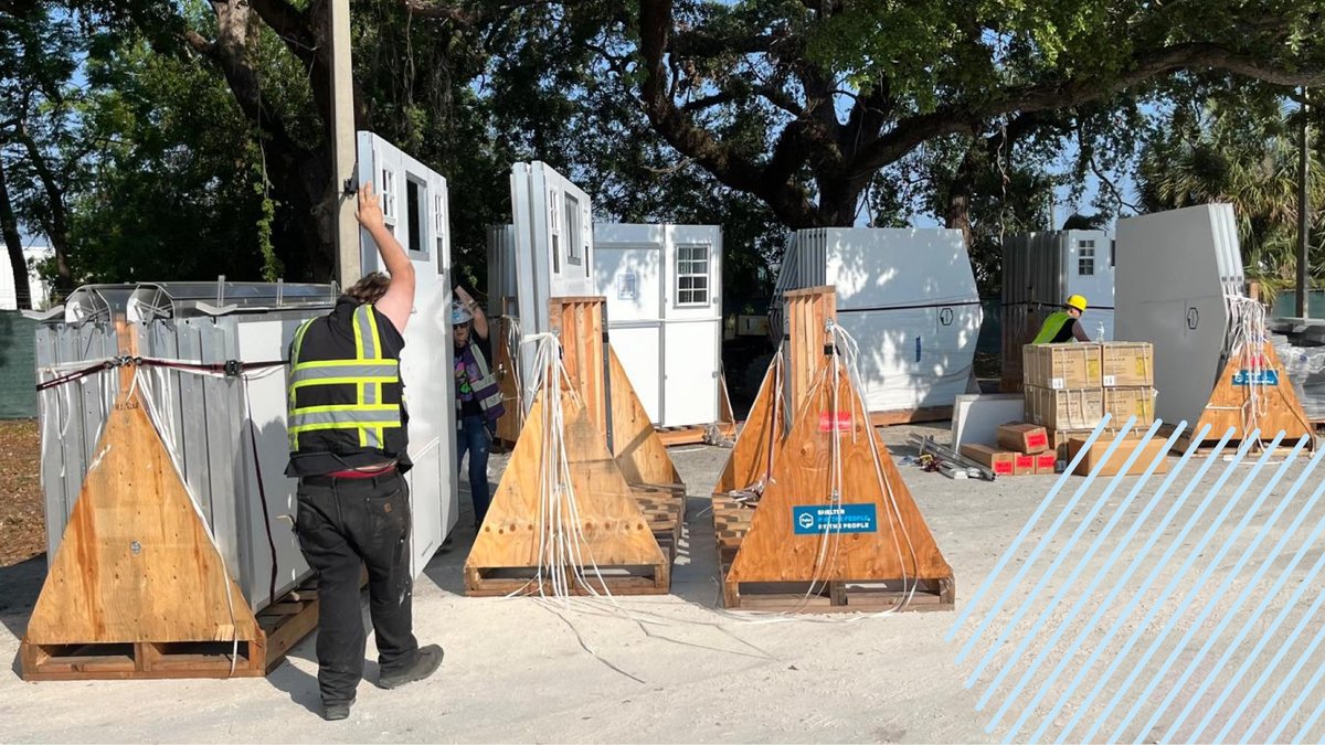 We’re back in Tampa! ☀️
This week, our team is building 90 additional Pallet shelters to expand the original 100 units we installed in 2021 at the @TampaHope shelter.

A huge THANK YOU to @CatholicCharities for the incredible work you do to bring hope and dignity to community