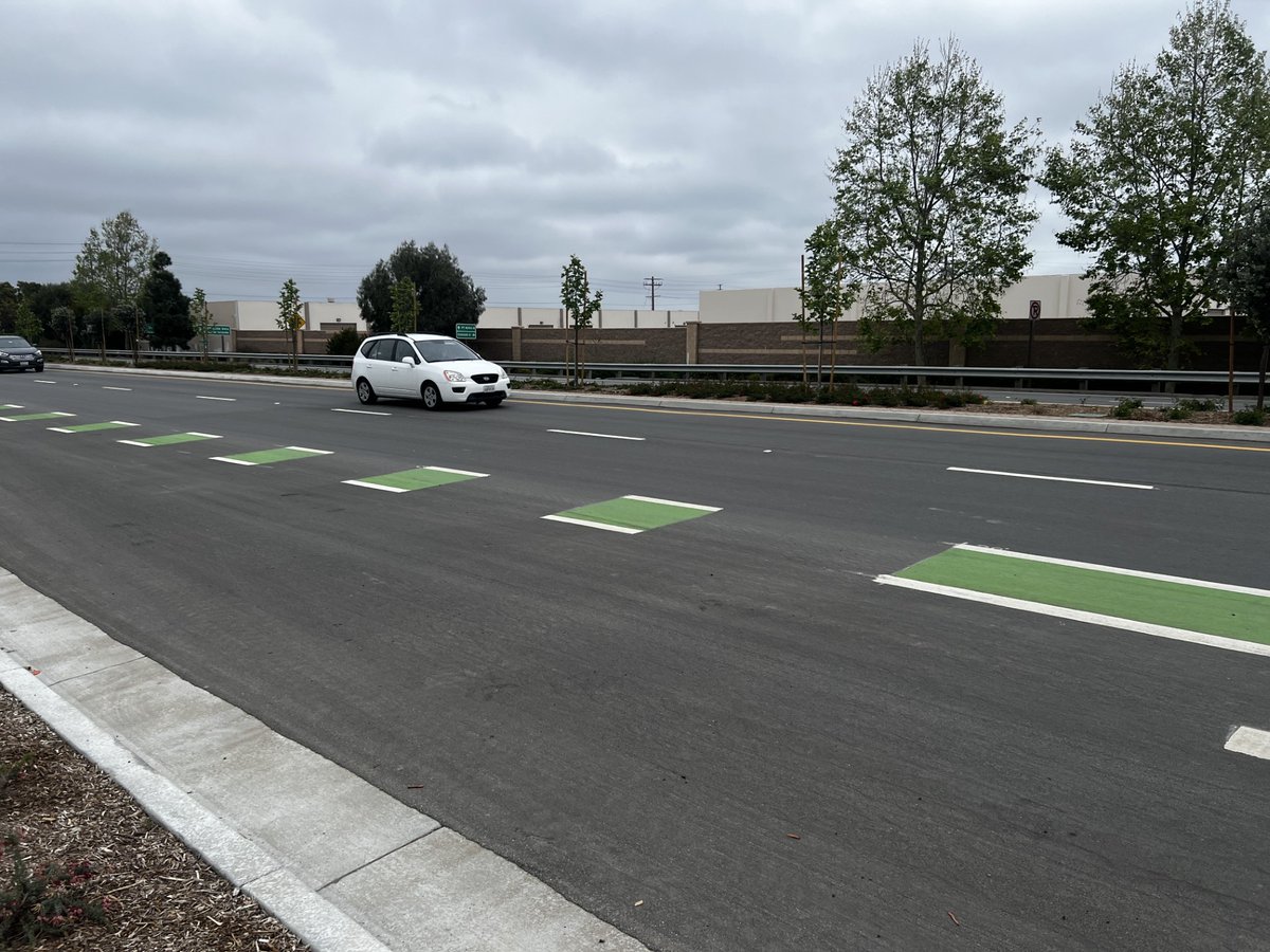 First ever use of green bike lane paint in Camarillo is on a road owned by Caltrans.