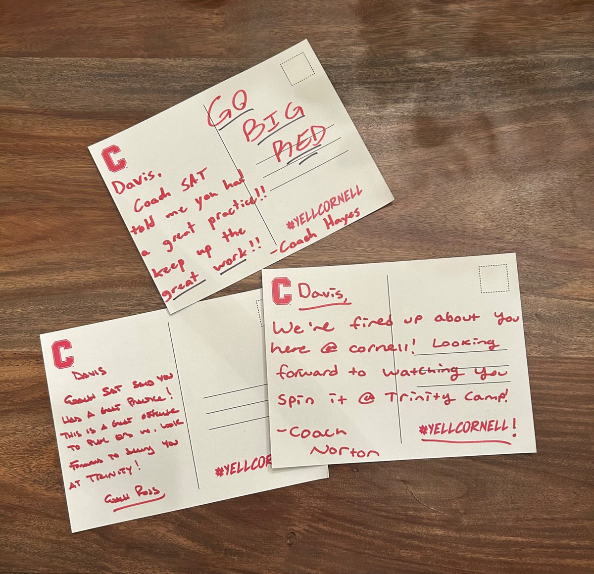 Thank you <a href="/BigRed_Football/">Cornell Football</a> for the mail!

<a href="/CoachBhakta/">Satyen Bhakta</a> <a href="/DanSwanstrom/">Dan Swanstrom</a> <a href="/CoachNort73/">Colin Norton</a>  <a href="/CRFB_Recruiting/">CRHS Football Recruiting</a> <a href="/ChrisDudley40/">Coach Dudley</a>