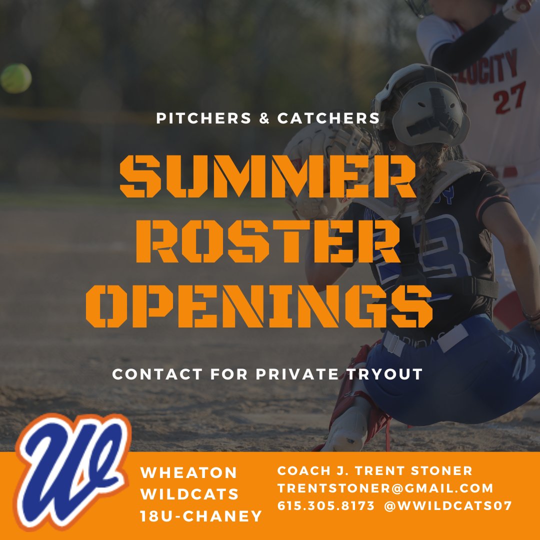 Looking to add a pitcher and catcher to our 16u-18u High School Team. Practice begins June 4, games June 13. PGF, USSSA, &amp; NAFA Events scheduled thru July 28. Call, text, or email to inquire.