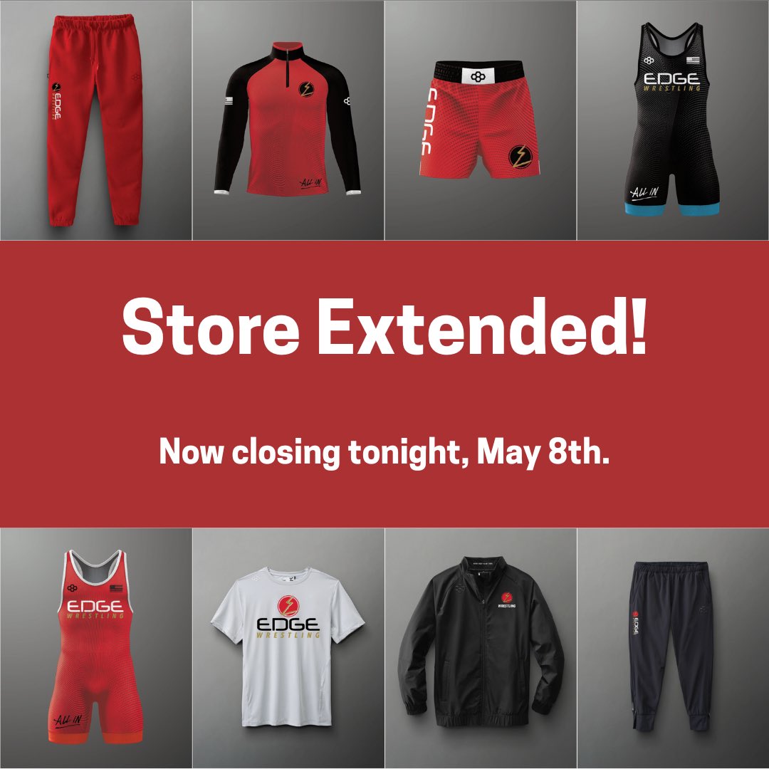 🚨 LAST CALL ALERT! 🚨  
Our 2025 Edge Spring/Summer store has been extended, but will only be open until midnight tonight, May 8th!

This is your final chance to grab our collection of shorts, singlets, tops, sweats, and performance outfits.

rudis.com/collections/em…