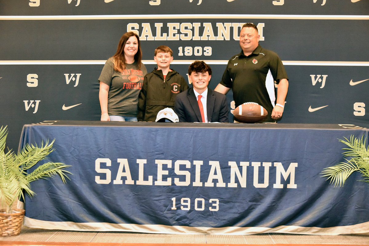 Brady McBride (@bradymcbride_11) on Twitter photo Blessed to Officially Sign with <a href="/CatholicU_FB/">𝘾𝘼𝙏𝙃𝙊𝙇𝙄𝘾 𝙐 𝙁𝙊𝙊𝙏𝘽𝘼𝙇𝙇</a>! Cannot thank everyone <a href="/SalesianumFB/">Salesianum Football</a> enough for everything that they have done for me to get to this point! Super Excited for this opportunity! #GoCards #AGNB
<a href="/CoachMikeGut/">Mike Gutelius '92</a> <a href="/Coach_Coles74/">Coach Coles</a> <a href="/CoachChamlee/">Coach Chamlee</a>
<a href="/SalesianumFB/">Salesianum Football</a> <a href="/CoachDelleDonne/">Gene Delle Donne</a> Blessed to Officially Sign with <a href="/CatholicU_FB/">𝘾𝘼𝙏𝙃𝙊𝙇𝙄𝘾 𝙐 𝙁𝙊𝙊𝙏𝘽𝘼𝙇𝙇</a>! Cannot thank everyone <a href="/SalesianumFB/">Salesianum Football</a> enough for everything that they have done for me to get to this point! Super Excited for this opportunity! #GoCards #AGNB
<a href="/CoachMikeGut/">Mike Gutelius '92</a> <a href="/Coach_Coles74/">Coach Coles</a> <a href="/CoachChamlee/">Coach Chamlee</a>
<a href="/SalesianumFB/">Salesianum Football</a> <a href="/CoachDelleDonne/">Gene Delle Donne</a>