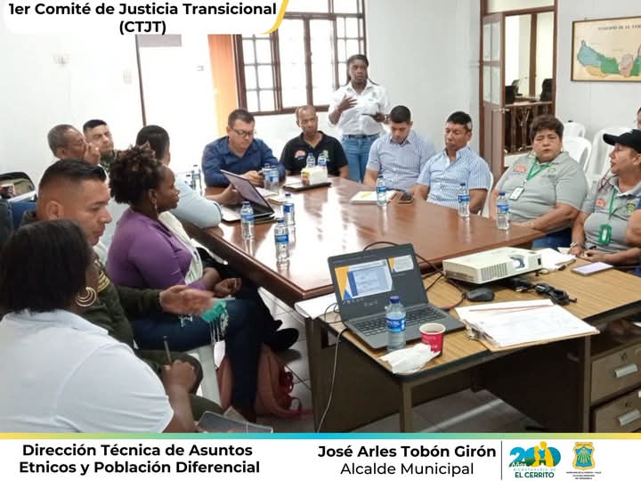 Notapressco's tweet photo. La Administración Municipal de  El Cerrito, en cabeza del Alcalde José Arlés Tobon Girón y la Dirección Técnica de Asuntos Étnicos y Enlace de Víctimas, llevaron  a cabo el Primer Comité de Justicia Transicional CTJT, https://t.co/RGslSjOdot
