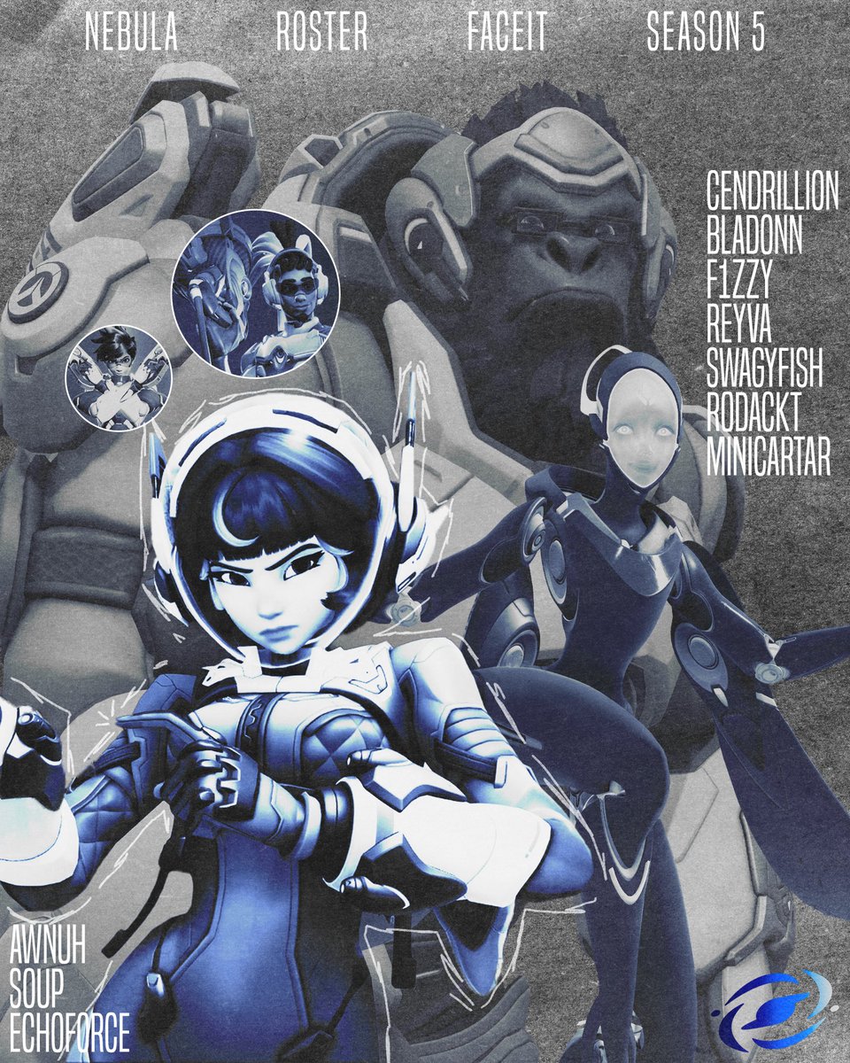 Kulture (@kulture_gg) on Twitter photo They’ve returned… but not alone. A new galaxy awaits.
Introducing Nebula for <a href="/FACEIT_OW/">FACEIT Overwatch</a> League S5 Expert Division.
🛡️ <a href="/JigglyOW/">Cendrillon</a>
🛡️ <a href="/BladHon/">Bladonn</a>
⚔️ <a href="/notfzy/">notfzy</a>
⚔️ <a href="/WithLoveTori_/">Reyva</a>
💉 <a href="/swagyfish_ow/">Swagyfish</a>
💉 <a href="/r0dAckT/">r0dAckT</a>
💉 <a href="/minicartar1/">TML minicartar</a>
#FACEIT | #WrittenInTheSkies | #Overwatch2 They’ve returned… but not alone. A new galaxy awaits.
Introducing Nebula for <a href="/FACEIT_OW/">FACEIT Overwatch</a> League S5 Expert Division.
🛡️ <a href="/JigglyOW/">Cendrillon</a>
🛡️ <a href="/BladHon/">Bladonn</a>
⚔️ <a href="/notfzy/">notfzy</a>
⚔️ <a href="/WithLoveTori_/">Reyva</a>
💉 <a href="/swagyfish_ow/">Swagyfish</a>
💉 <a href="/r0dAckT/">r0dAckT</a>
💉 <a href="/minicartar1/">TML minicartar</a>
#FACEIT | #WrittenInTheSkies | #Overwatch2