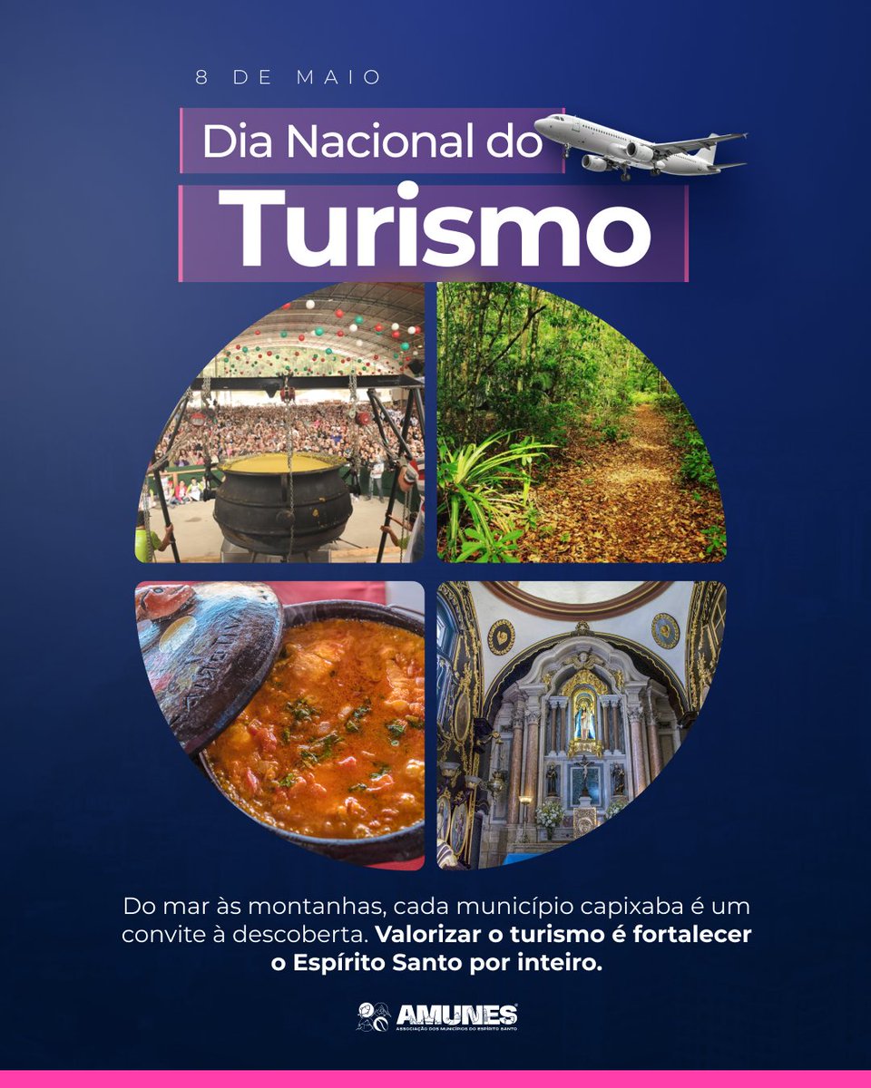 IMUNES2026's tweet photo. Do mar às montanhas, cada município capixaba é um convite à descoberta. Valorizar o turismo é fortalecer o Espírito Santo por inteiro.
#DiaNacionaldoTurismo https://t.co/PhFDECmAKs