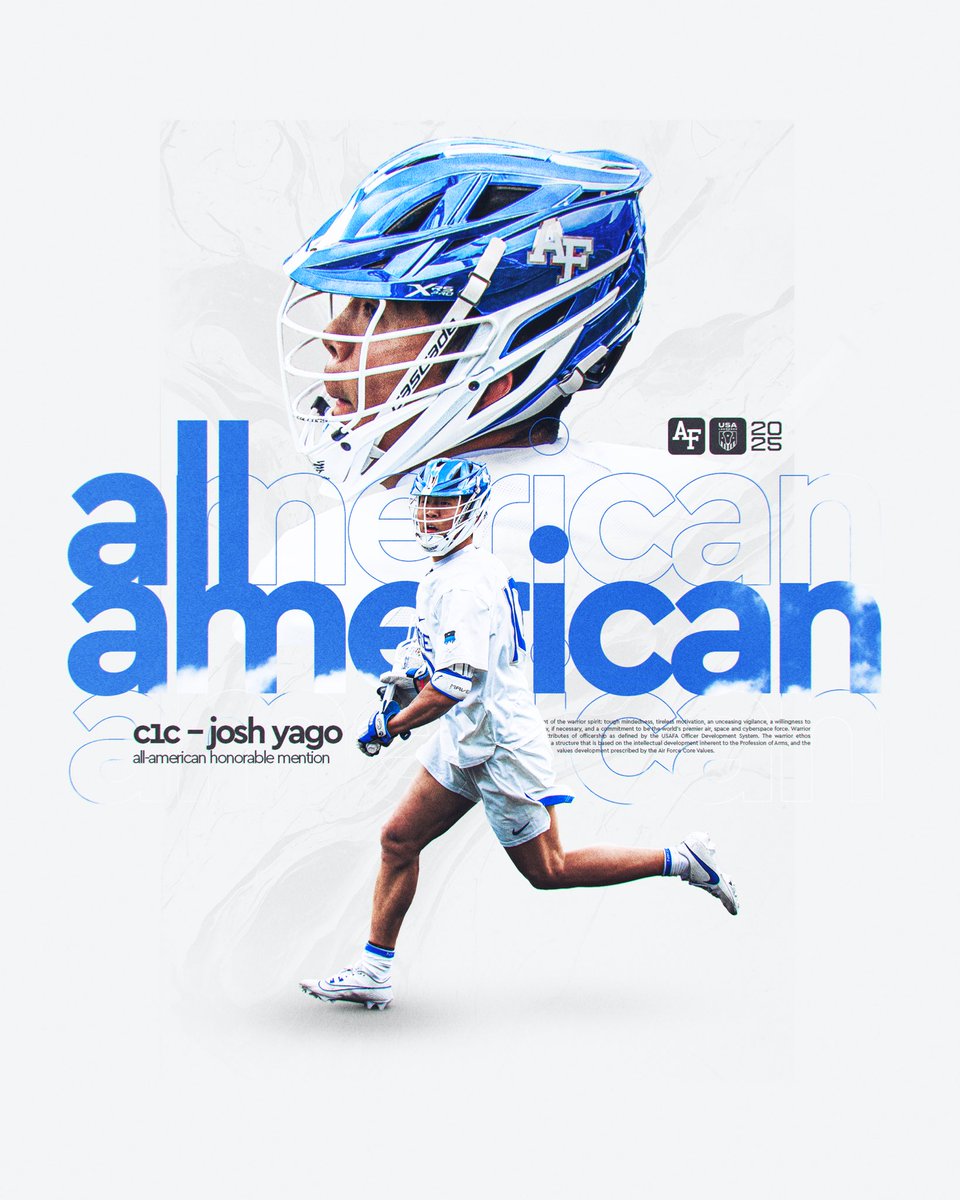 Congrats to our very own team captain Josh Yago on earning USA Lacrosse ALL-AMERICA Honorable Mention!! Add that to a long list of credentials! ⚡️😤🥍  GO FALCONS!  #FlyFightWin