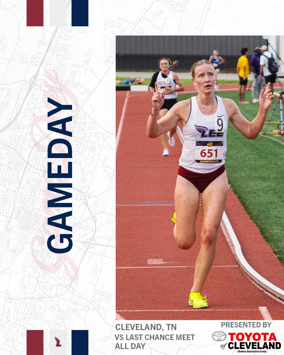 Last chance to make a mark!

🆚Last Chance Meet
📍Cleveland, Tenn.
🏟RCC
⏰All Day
➡️leeuflames.com/coverage
Presented by Toyota of Cleveland
#FiredUp🔥