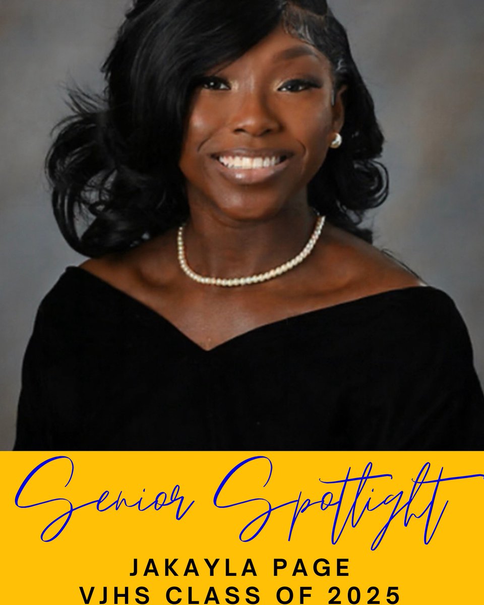 🎓SENIOR SPOTLIGHT: Jakayla Page 🌟 After graduation, she plans to attend Hinds Community College to major in Veterinary Medicine. Congratulations, Jakayla! 💙💛