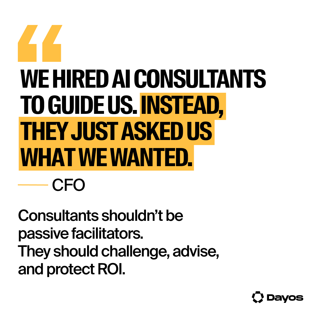 dayosdotcom's tweet photo. "We hired AI consultants. They just asked what we wanted."

Said every failed project ever. https://t.co/5dLKpYMEHH