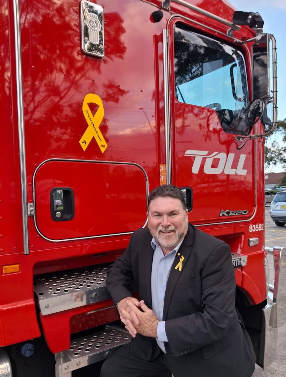 Countdown to National Road Safety Week - Day 3 - As we thank our #NRSW partners, today its Australia's #TollGroup. The #YellowRibbon stickers on their PrimeMovers are now moving #RoadSafety billboards reminding us all to #DriveSoOthersSurvive. Everyone has a right to #GetHomeSafe