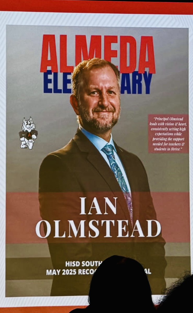 Norma L. Pérez (@nlperez3) on Twitter photo Big shoutout to Principal <a href="/Ian_Olmstead/">Ian Olmstead</a> for being named Principal of the Month! His dedication, leadership, and heart make our school <a href="/Almeda_Elem/">Almeda Elementary</a> stronger every day. Well-deserved recognition for a truly inspiring leader! #PrincipalOfTheMonth #ThankYouMrOlmstead 🙌💪😊 Big shoutout to Principal <a href="/Ian_Olmstead/">Ian Olmstead</a> for being named Principal of the Month! His dedication, leadership, and heart make our school <a href="/Almeda_Elem/">Almeda Elementary</a> stronger every day. Well-deserved recognition for a truly inspiring leader! #PrincipalOfTheMonth #ThankYouMrOlmstead 🙌💪😊